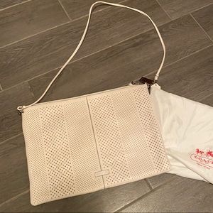 NWOT White Leather Coach bag